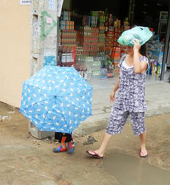 Child with umbrella